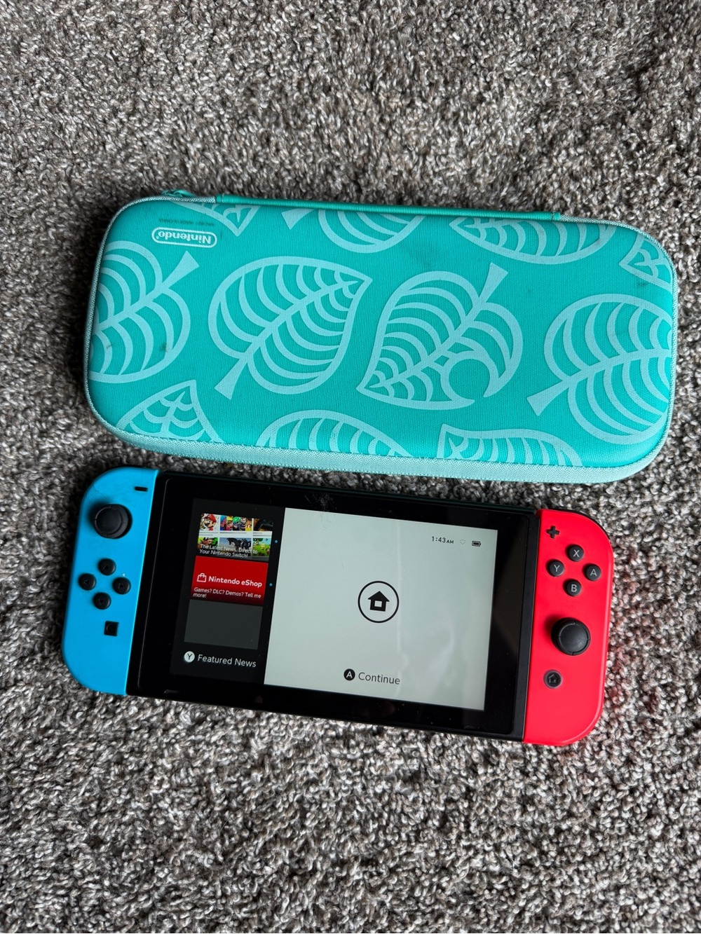 Nintendo Switch with a case